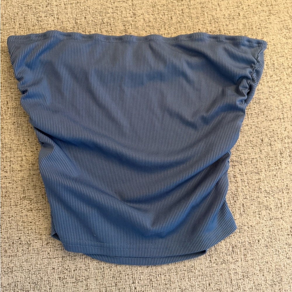 Blue Ribbed Tank Top
